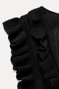 Sale TOP PUNTO VOLANTES LAZOS Mujer Cárdigan / Jerséis|Punto