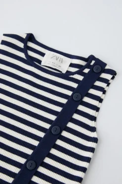 Niños ZARA 6 - 14 Años·Punto|6 - 14 Años·Camisetas<TOP RAYAS BOTONES