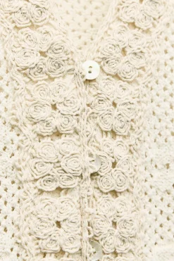 Discount TOP ROMÁNTICO PUNTO POINTELLE Mujer Cárdigan / Jerséis|Punto