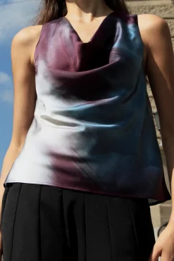 Sale TOP SATINADO DRAPEADO TIE DYE Mujer Tops / Bodies