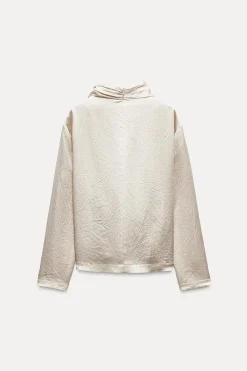 Sale TOP SATINADO DRAPEADO ZW COLLECTION Mujer Tops / Bodies