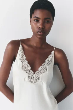 Best TOP SATINADO ENCAJE ZW COLLECTION Mujer Tops / Bodies