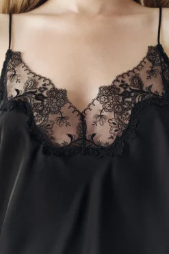 Outlet TOP SATINADO ENCAJE ZW COLLECTION Mujer Tops / Bodies