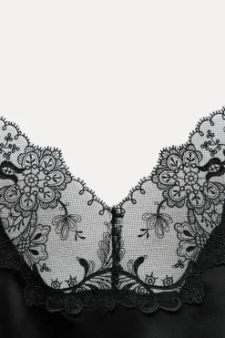 Outlet TOP SATINADO ENCAJE ZW COLLECTION Mujer Tops / Bodies