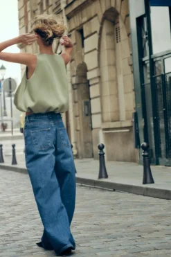 Online TOP SATINADO GLOBO Mujer Tops / Bodies