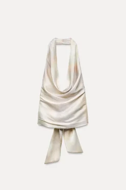 Fashion TOP SATINADO HALTER DRAPEADO Mujer Tops / Bodies