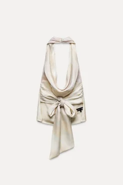 Fashion TOP SATINADO HALTER DRAPEADO Mujer Tops / Bodies