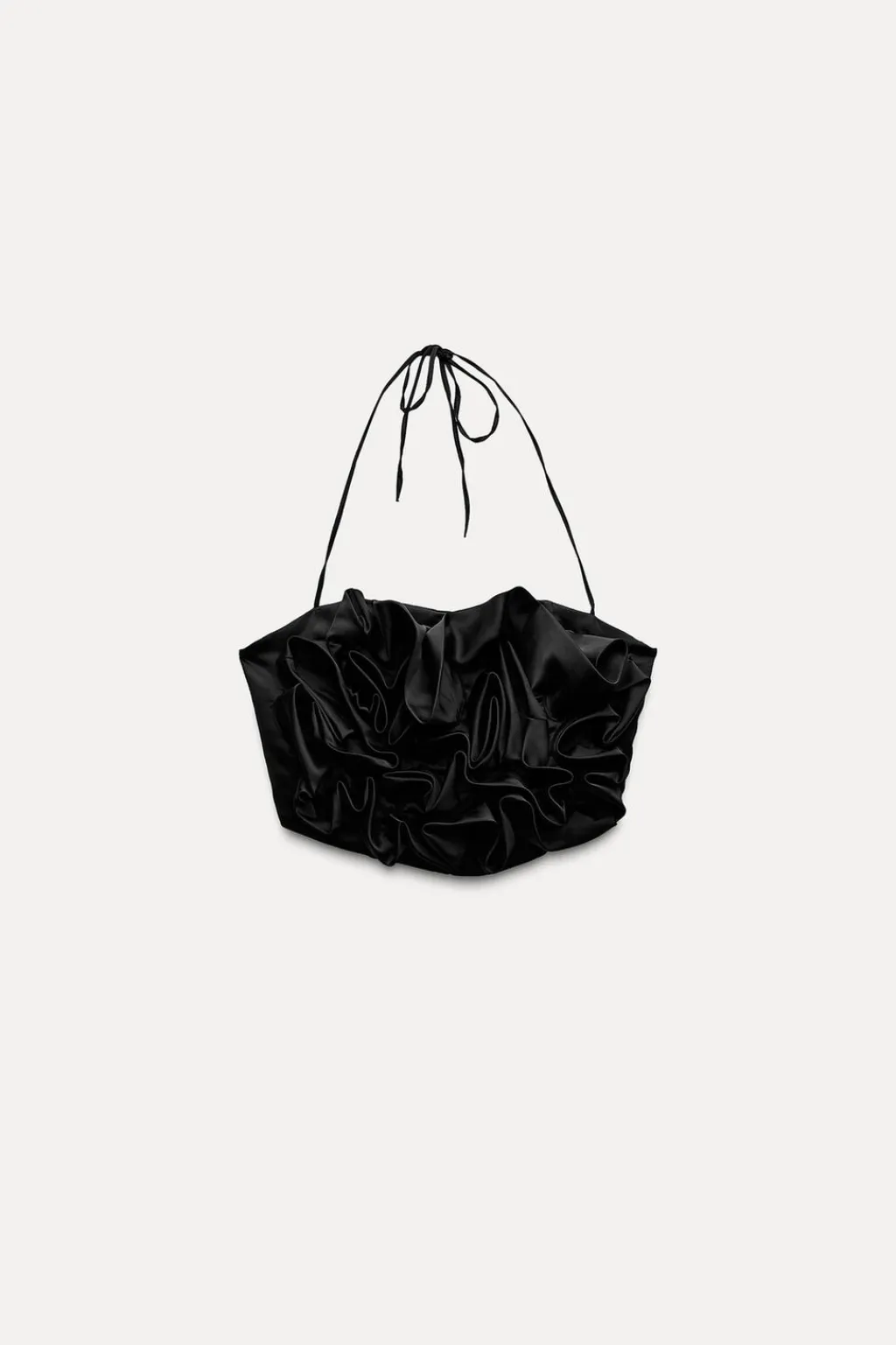 Fashion TOP SATINADO HALTER FLOR RELIEVE Mujer Tops / Bodies