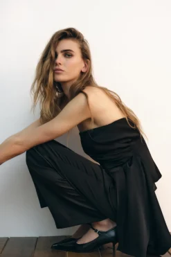 New TOP SATINADO PLIEGUES Mujer Tops / Bodies