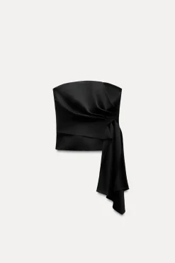 New TOP SATINADO PLIEGUES Mujer Tops / Bodies