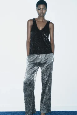 Sale TOP TIRANTES LENTEJUELAS ZW COLLECTION Mujer Tops / Bodies