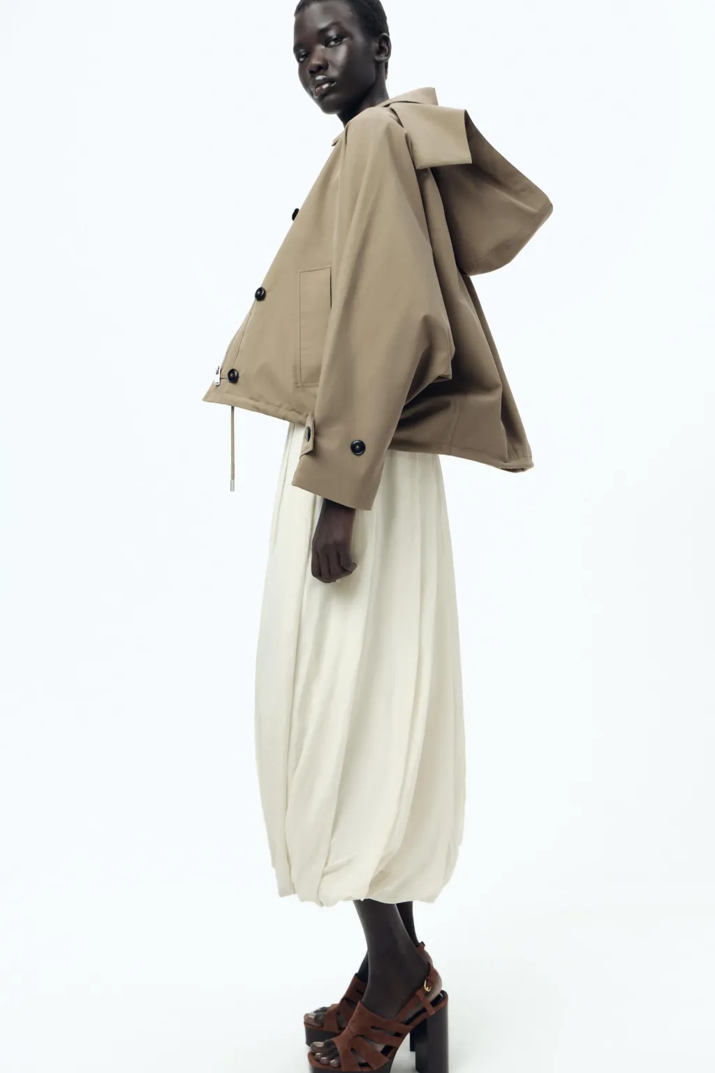 Best TRENCH CORTO CAPUCHA ZW COLLECTION Mujer Abrigos / Anoraks|Chaquetas / Cazadoras