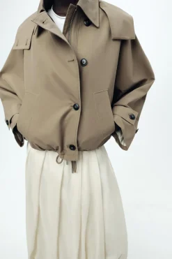 Best TRENCH CORTO CAPUCHA ZW COLLECTION Mujer Abrigos / Anoraks|Chaquetas / Cazadoras