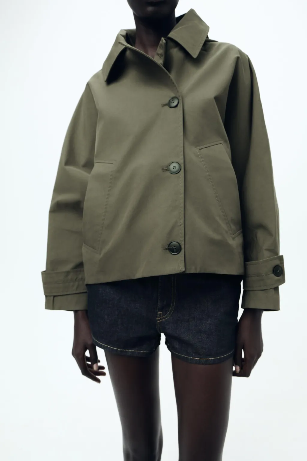 New TRENCH CORTO CAPUCHA ZW COLLECTION Mujer Abrigos / Anoraks|Chaquetas / Cazadoras