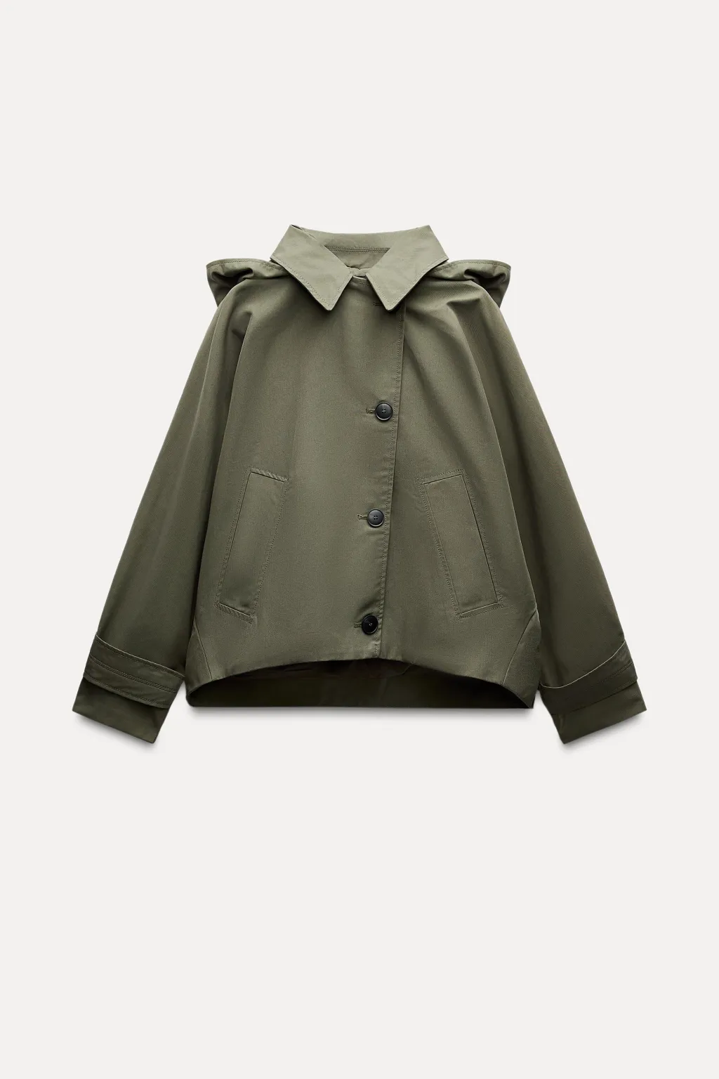 New TRENCH CORTO CAPUCHA ZW COLLECTION Mujer Abrigos / Anoraks|Chaquetas / Cazadoras