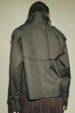 Outlet TRENCH CROP WATER REPELLENT ZW COLLECTION Mujer Abrigos / Anoraks|Chaquetas / Cazadoras