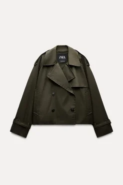 Outlet TRENCH CROP WATER REPELLENT ZW COLLECTION Mujer Abrigos / Anoraks|Chaquetas / Cazadoras