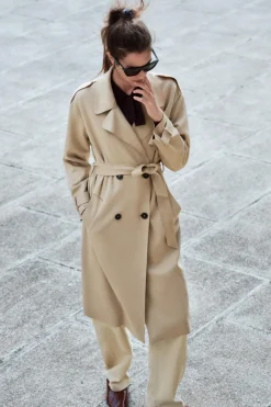 Online TRENCH EFECTO ANTE Mujer Abrigos / Anoraks
