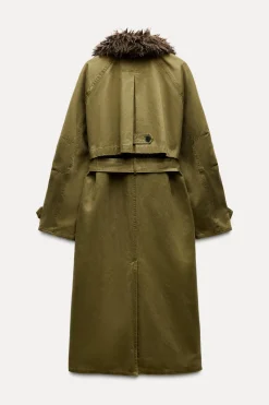 Outlet TRENCH ENCERADO CUELLO EFECTO PELO Mujer Abrigos / Anoraks