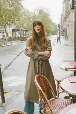 New TRENCH LARGO CINTURÓN Mujer Abrigos / Anoraks