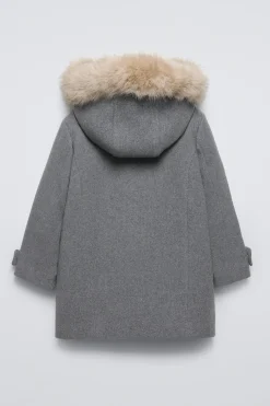 Niños ZARA 6 - 14 Años·Abrigos<TRENKA CAPUCHA EFECTO PELO