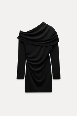 New VESTIDO ASIMÉTRICO PLIEGUES Mujer Vestidos