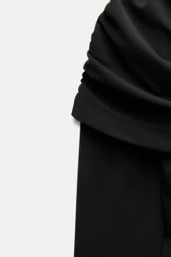 New VESTIDO ASIMÉTRICO PLIEGUES Mujer Vestidos