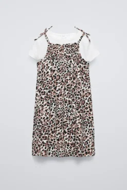 Niños ZARA 6 - 14 Años·Vestidos / Monos<VESTIDO ANIMAL PRINT COMBINADO CAMISETA