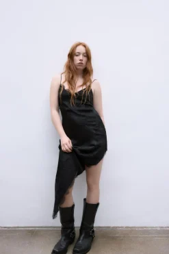 Sale VESTIDO ASIMÉTRICO ENCAJE Mujer Vestidos