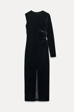 Clearance VESTIDO ASIMÉTRICO TERCIOPELO ZW COLLECTION Mujer Vestidos