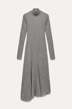 New VESTIDO ASIMÉTRICO TEXTURA Mujer Vestidos