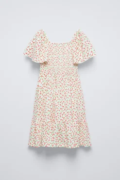 Niños ZARA 6 - 14 Años·Vestidos / Monos<VESTIDO BAMBULA FLORES