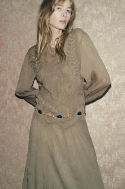 Discount VESTIDO BORDADO JACQUARD ZW COLLECTION Mujer Vestidos