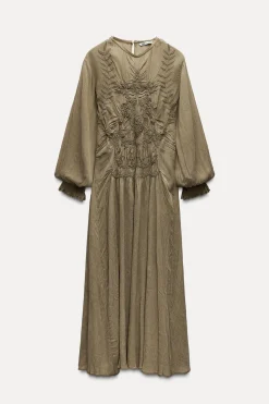 Discount VESTIDO BORDADO JACQUARD ZW COLLECTION Mujer Vestidos