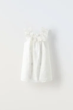 Niños ZARA 1½ - 6 Años·Vestidos / Petos|6 - 18 Meses·Vestidos / Monos<VESTIDO BORDADO VOLANTES