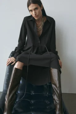 Best VESTIDO CAMISERO BOTONES ZW COLLECTION Mujer Vestidos