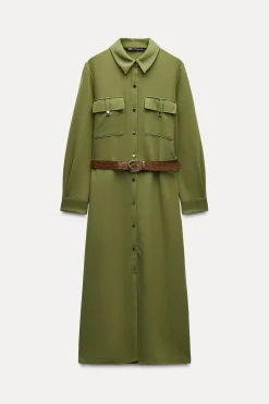 Online VESTIDO CAMISERO CINTURÓN Mujer Vestidos