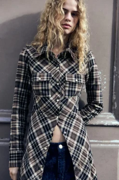 Online VESTIDO CAMISERO CUADROS Mujer Vestidos