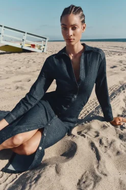 Clearance VESTIDO CAMISERO EFECTO DENIM Mujer Vestidos