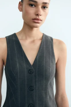 Clearance VESTIDO CHALECO RAYAS TABLAS Mujer Vestidos