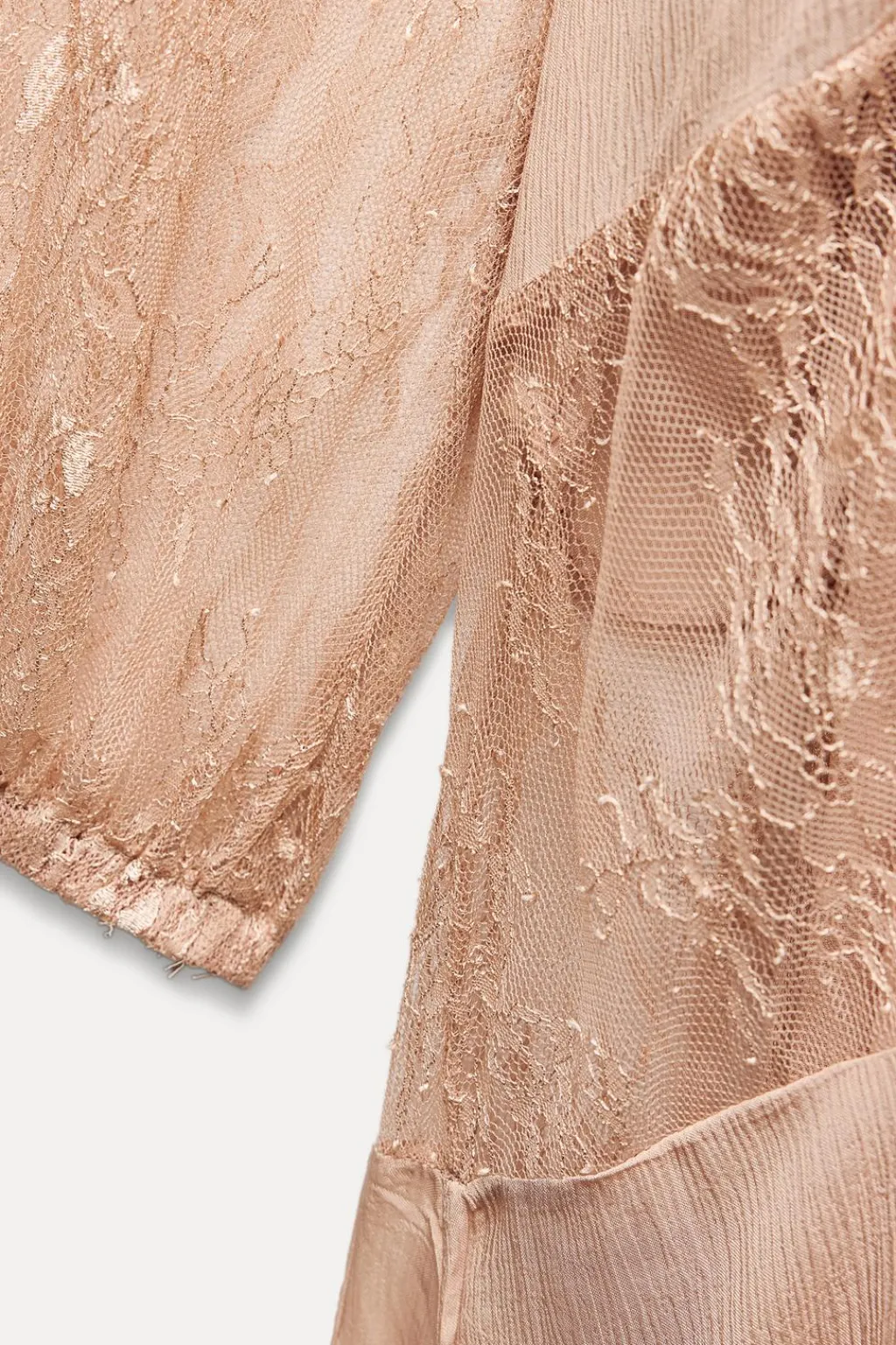 Sale VESTIDO COMBINADO ENCAJE ZW COLLECTION Mujer Vestidos