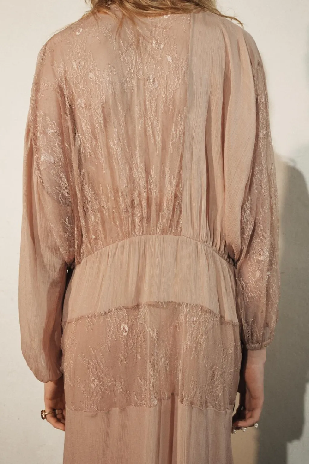 Sale VESTIDO COMBINADO ENCAJE ZW COLLECTION Mujer Vestidos