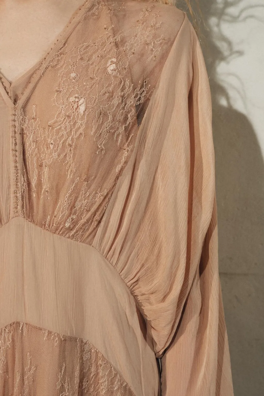 Sale VESTIDO COMBINADO ENCAJE ZW COLLECTION Mujer Vestidos