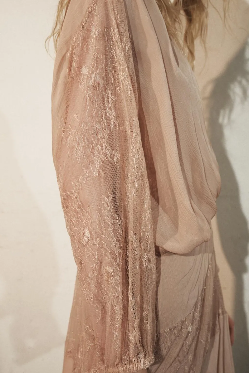 Sale VESTIDO COMBINADO ENCAJE ZW COLLECTION Mujer Vestidos