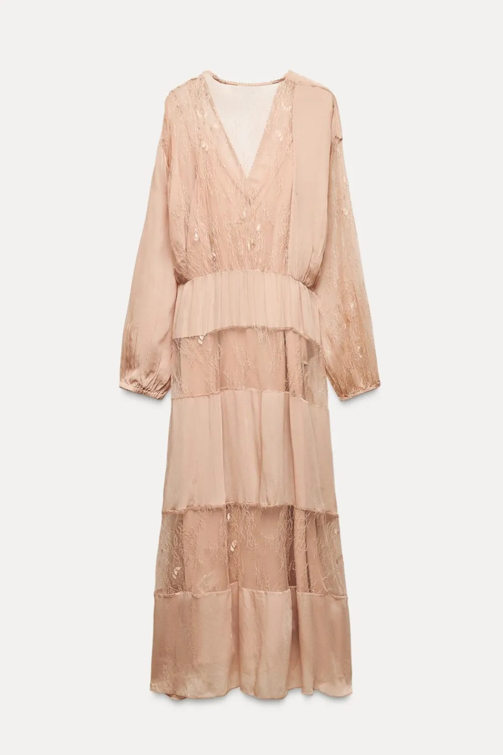 Sale VESTIDO COMBINADO ENCAJE ZW COLLECTION Mujer Vestidos