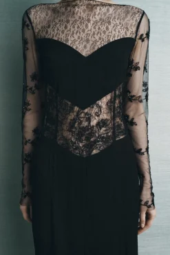 Clearance VESTIDO COMBINADO ENCAJE ABALORIOS Mujer Vestidos|Lenceria