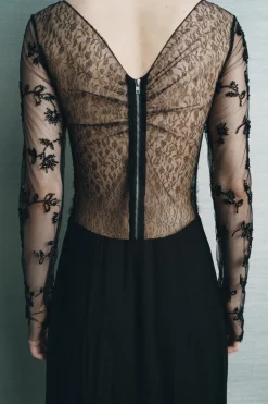 Clearance VESTIDO COMBINADO ENCAJE ABALORIOS Mujer Vestidos|Lenceria