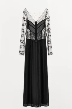 Clearance VESTIDO COMBINADO ENCAJE ABALORIOS Mujer Vestidos|Lenceria