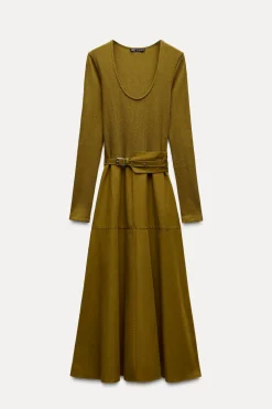 Sale VESTIDO COMBINADO HEBILLAS Mujer Vestidos