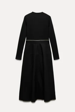 Hot VESTIDO COMBINADO PESPUNTES Mujer Vestidos